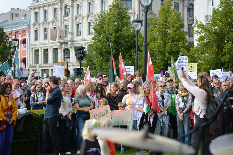 Flere tusen mennesker deltar på klimaaksjonen «Stå opp» i Oslo lørdag ettermiddag.